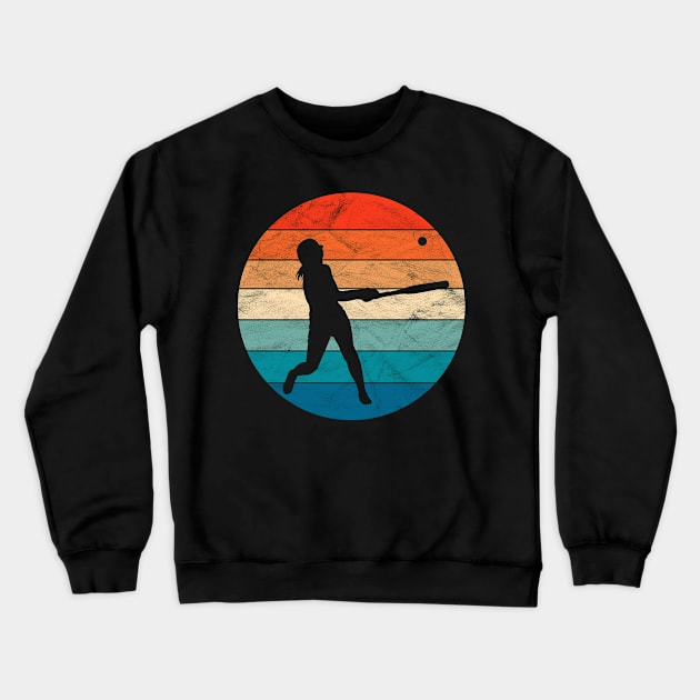 Vintage Softball Player Crewneck Sweatshirt by ChadPill